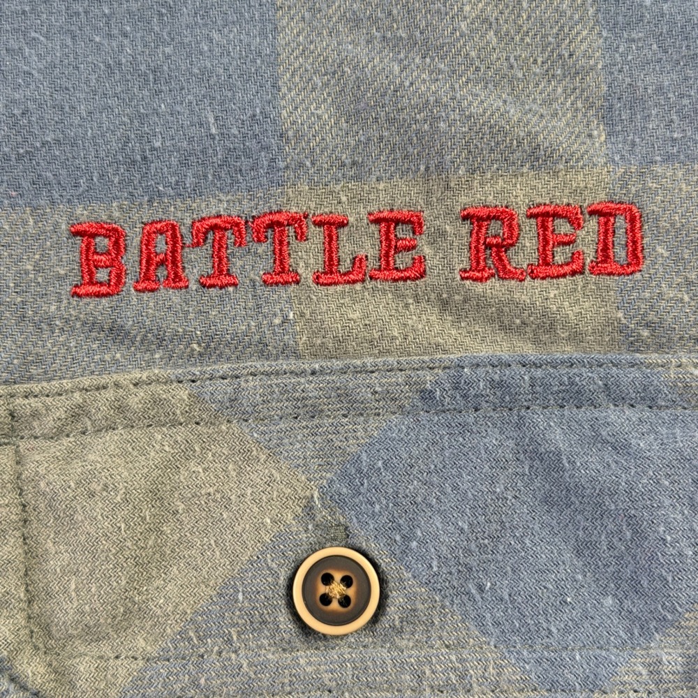 Houston Texans Darius Rucker x NFL Plaid Flannel Shirt Mens XXL Battle Red Logo - Picture 2 of 9